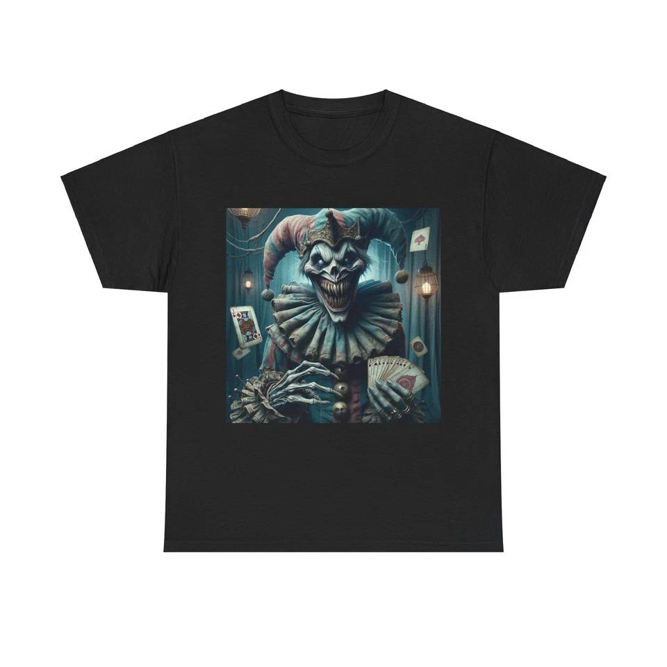 Unisex Adult T Shirt Sinister Clown Playing Cards Artwork 2XL