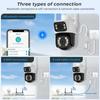 EU Plug 8MP PTZ Wifi Camera Outdoor Night Vision Dual Screen Human Detection 4MP Security Protection CCTV Surveillance IP Camera