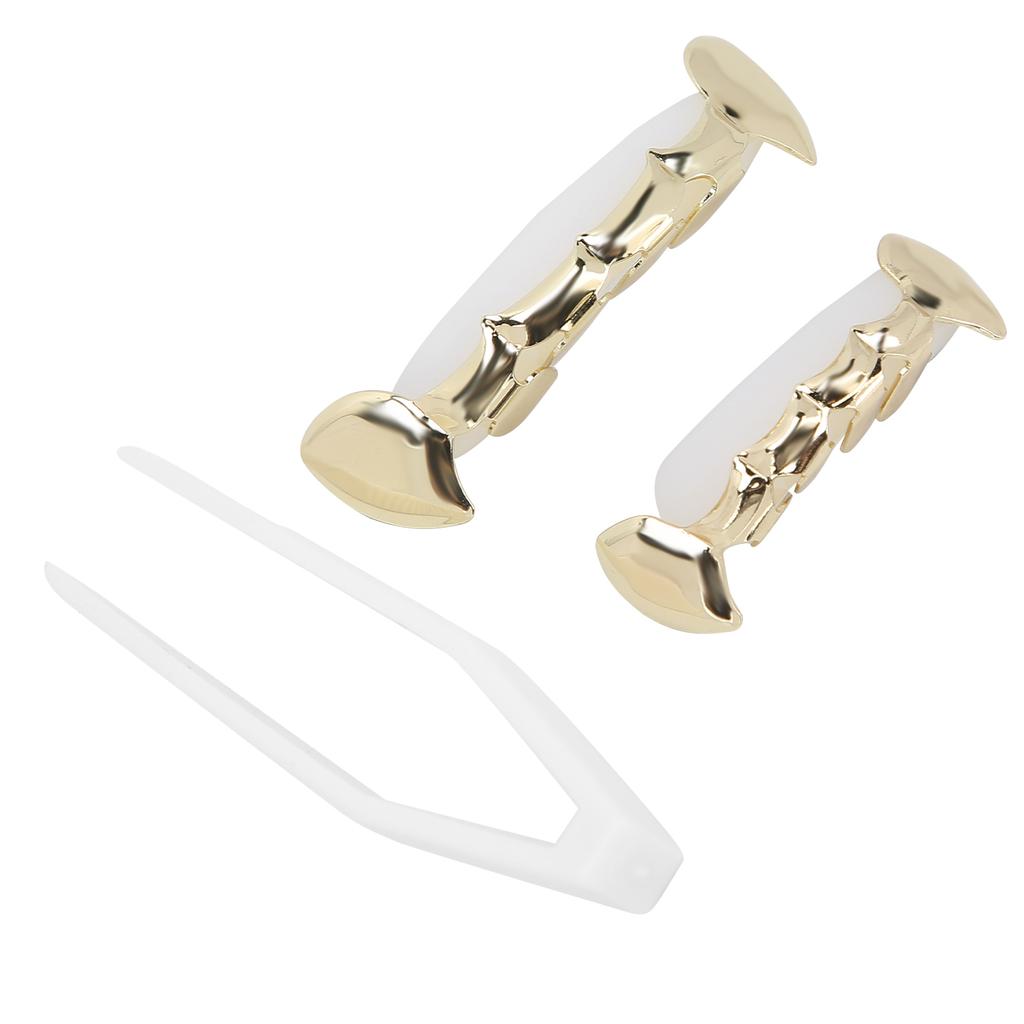 Hip-hopowy zestaw fałszywych zębów wielokrotnego użytku nieblaknący miedziany festiwal halloweenowy dekoracja zębów Brace