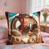 Movie IIndiana JJones Cushion Cover Square Short Plush Pillow Case Living Room Sofa Home Decor Funda X