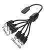 Type C Female to 6 in 1 Multi Charing Cable, Micro USB Splitter Cable 5V 3 in 1 Type C Extension Cord For Phone Tablet and More