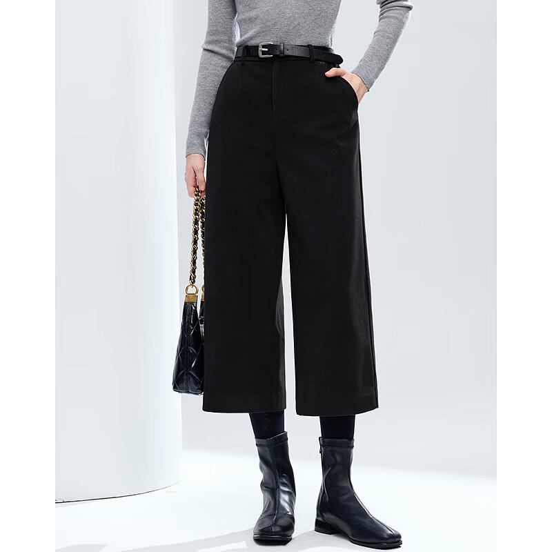 Betu Damen High-Waist Weitbeinige Cropped-Hose