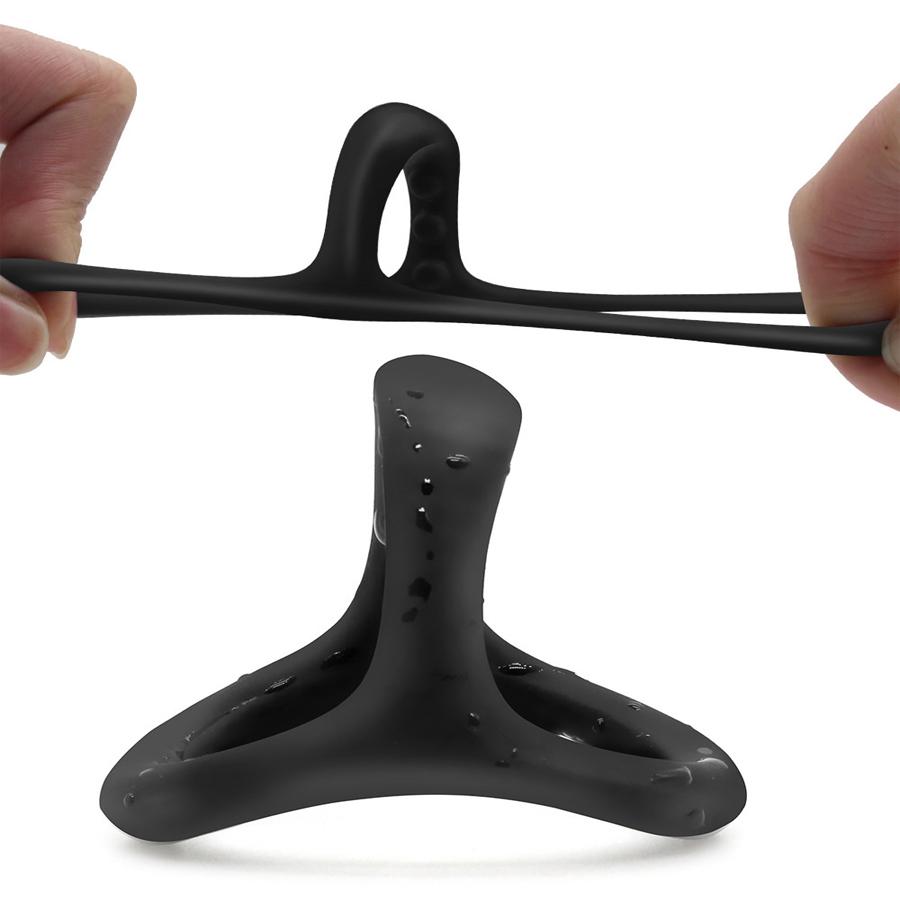 Silicone Penis Rings Cock Ring Erection Enhancing Triangular Penis Ring With Massage Beads Delayed Ejaculation Sex Toys For Men