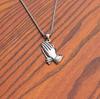 Hip Hop glacé Bling prière mains hommes pendentifs colliers couleur or grande prière jésus collier bijoux