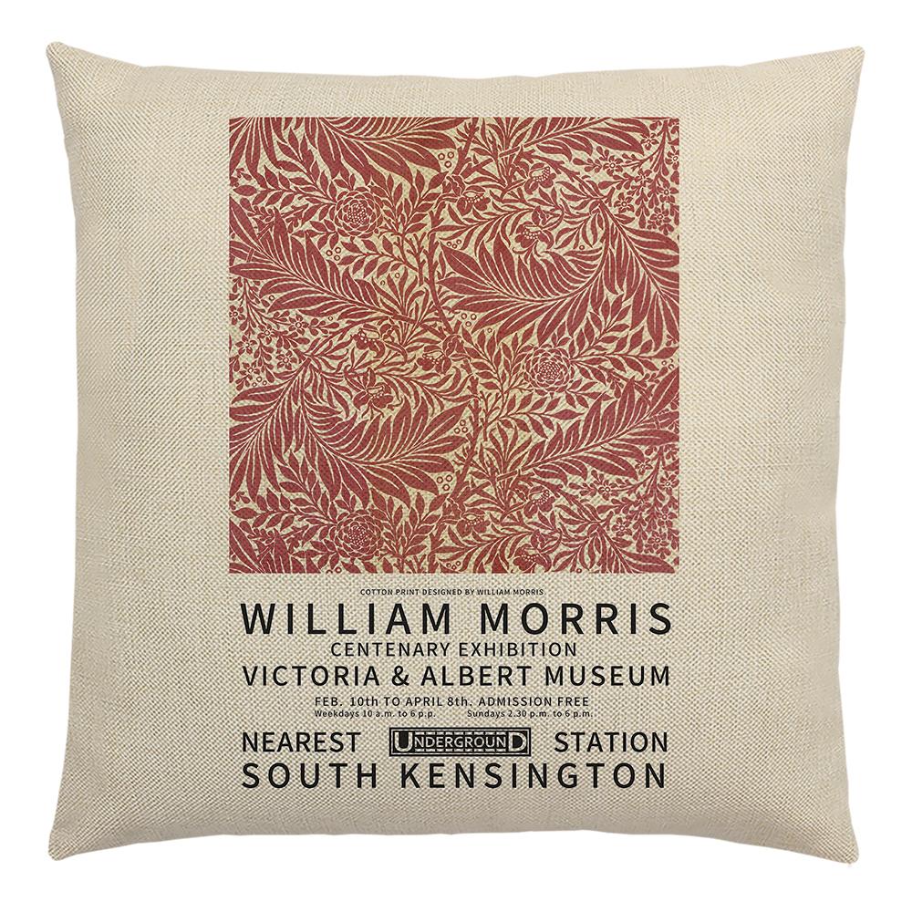 William Morris Painting Cushion Cover for Sofa Throw Pillow Cover Vintage Linen Pillow Case Home Decoration Leaf Plants Printing