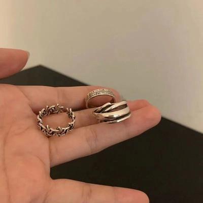 Retro Simple and Versatile Old Roman Numerals Ring Female Korean Version Hip Hop Ins Tide Open Index Finger Ring
