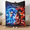 Custom Name Sonic Adventure Sonic Hedgehog Party Blanket For Couch Bed Plush Cozy Fuzzy Blanket Super Soft Warm Blankets For Fall And Winter 0916237
