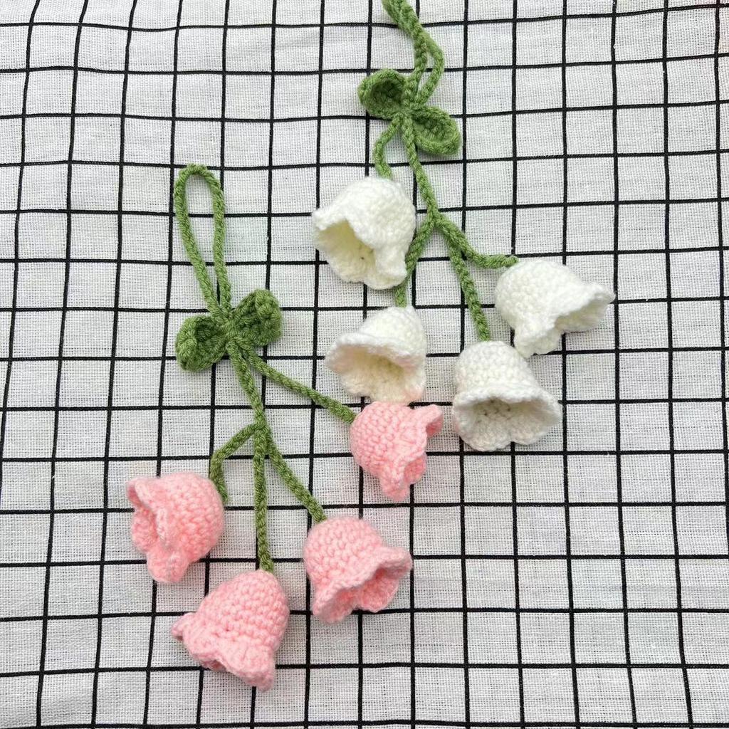 Wool Lily of the Valley Pendant - Handwoven Car Decoration.