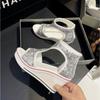 Sandals Women's Summer Slope Heel Open-toed Hollowed-out Women's Shoes 2025 New Version 8CM Beaded High-top Fish Mouth Sandals