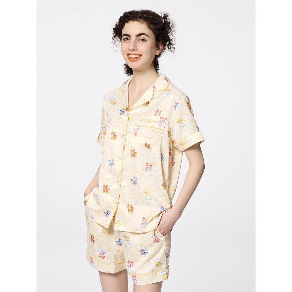 

GU by Uniqlo Атласная пижама с короткими рукавами и шортами Care Bears 30 NATURAL/XS