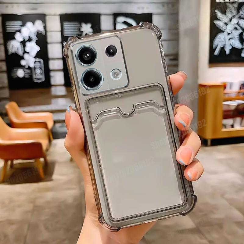 

Transparent Card Slot Phone Case For Xiaomi Redmi Note 14 13 12 11 10 9 Pro Plus Redmi Note 12S 11S 10S Shockproof Protect Cover Note 14 Pro 4G