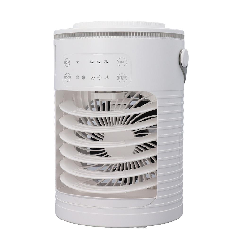 Portable Air Conditioner Cooling Fan with 7 Colors LED 3 Speeds 3 Levels Misting Timing Cooler for