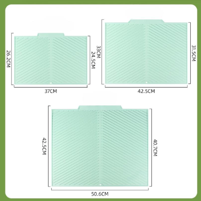 Silicone Draining Pad Diversion Opening Slope Dish Cup Storage Pad Bathroom Water Filter Pad Non-Slip Mat Kitchen Unit Heat