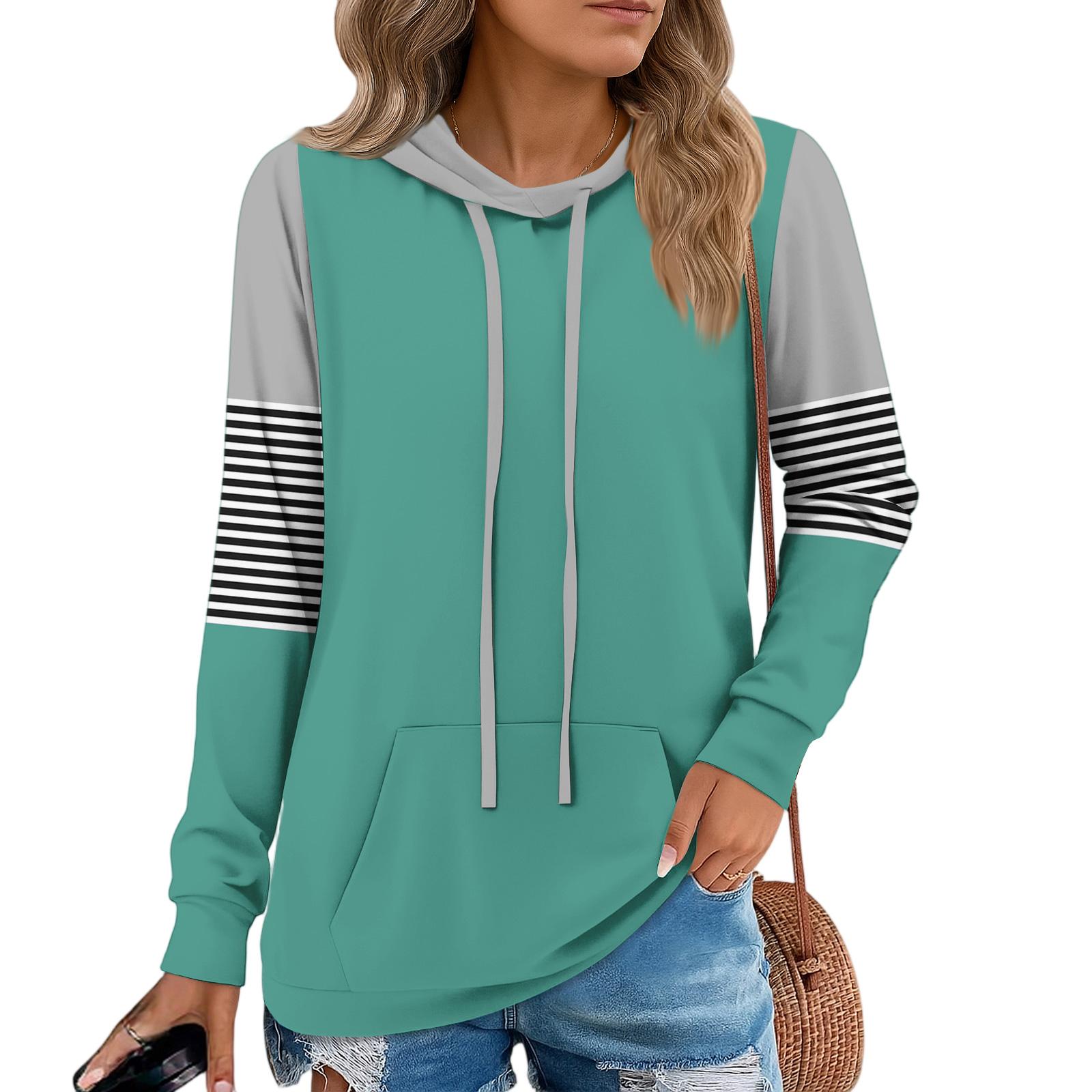 

Женские худи-пуловеры, модные толстовки с капюшоном для девочек-подростков, женский осенний туник-топ L