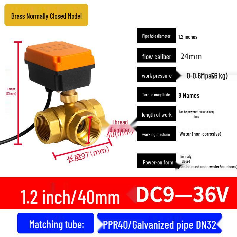 Mini Electric Ball Valve: Two-Way Threaded, Underwater & Waterproof, 220V/24V/12V