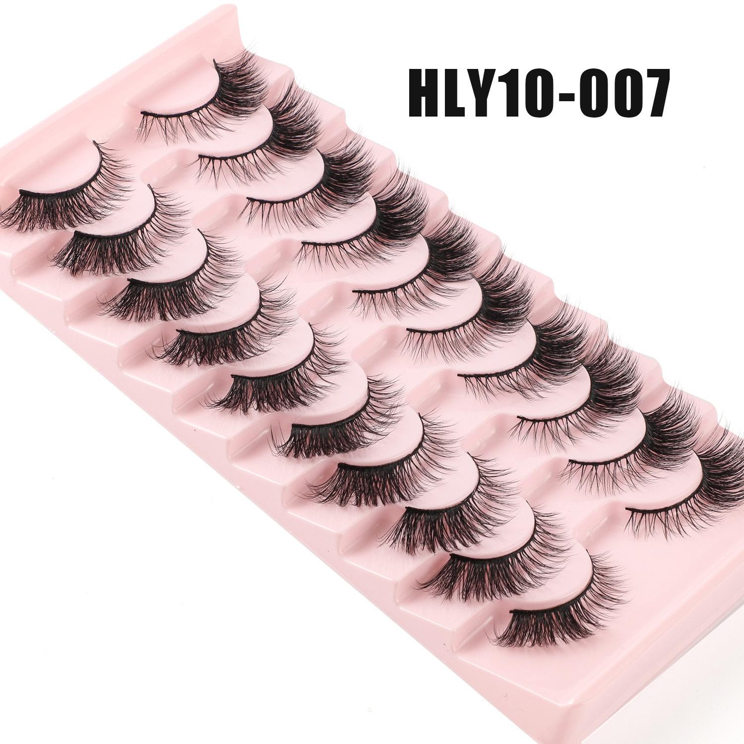 

Ten Pairs Of Diagonal Flying Fox Eye False Eyelashes, Natural Thick Curled Eyelashes