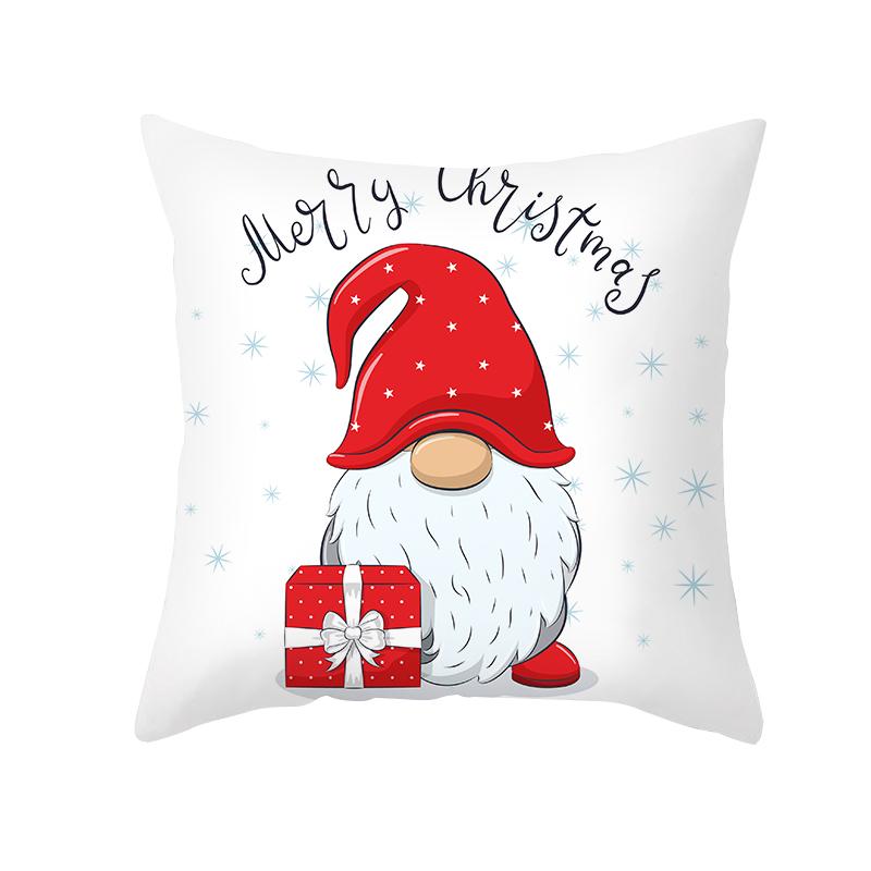 Christmas Cushion Cover Gnome Santa Sleigh Sofa Pillowcase  Decorations Navidad