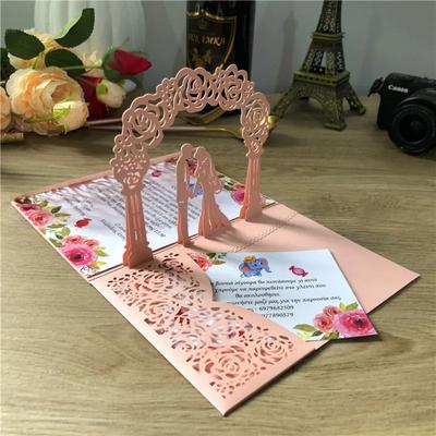 Wysuwana zaproszenie ślubne 18x13cm Kartka z zaproszeniem Wycinane laserowo Kartki z życzeniami Ślub