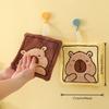 Cute Capybara Hand Towel Soft Double Layer Thick Absorbent Coral Fleece Hanging Towel Household Absorbent Towels Wipe Dishcloth