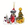 Acrylic Christmas Colorful Tree Dog Car Accessories For Adorable Holiday Decoration