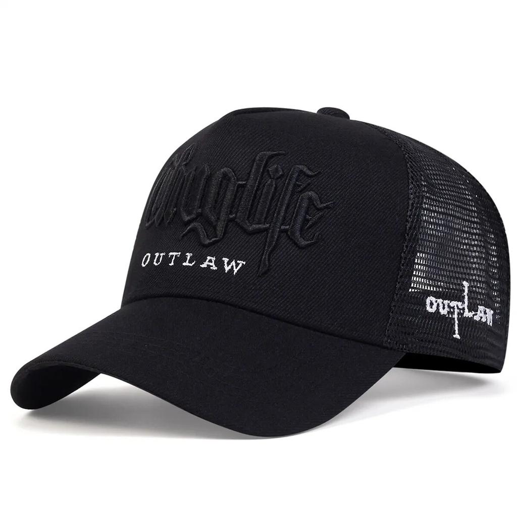 New Gothic Thug Life Letter Embroidered Men's Unisex Style Curved Eaves Adjustable Buckle Baseball Hat Adjustable
