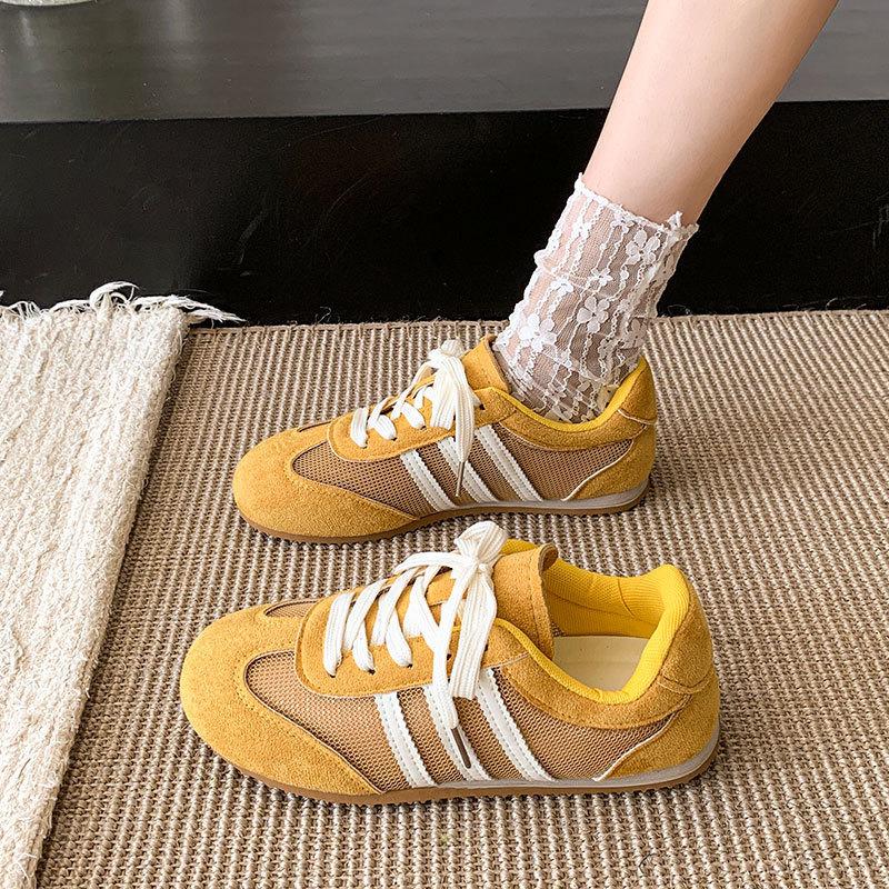 Thin German Training Shoes Women's Summer 2025 New Retro Lightweight Breathable Mesh Forrest Gump Shoes Soft-soled Sports Board Shoes