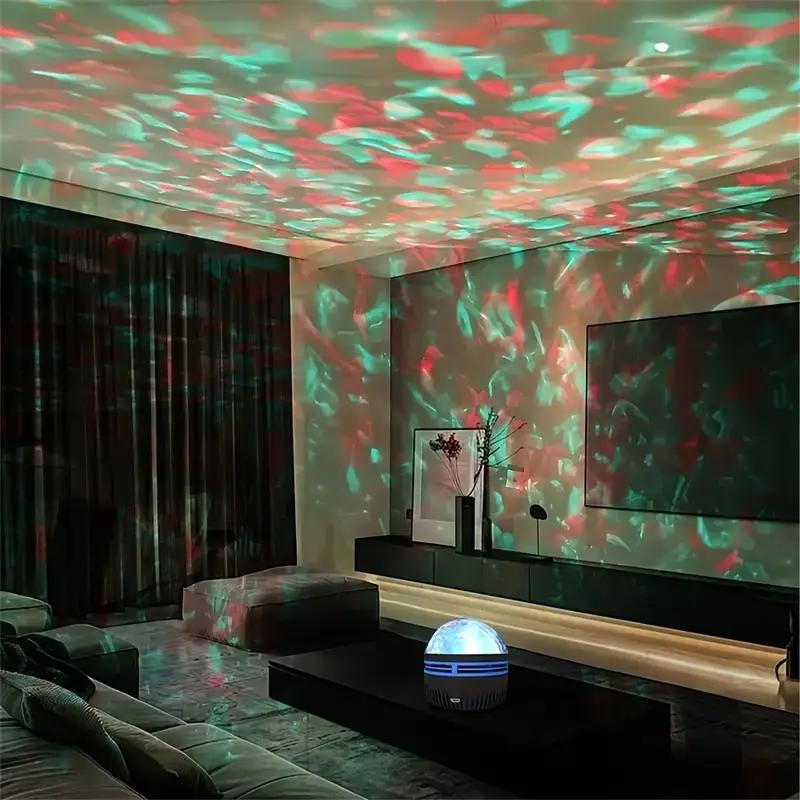 USB Powered LED Night Light with Water Ripple and Star Effects - Comes with a Remote Control for Easy Operation, Suitable for Be