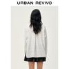 UR 2026 Spring Urban Ruffle Embroidered Tie-Front Blouse