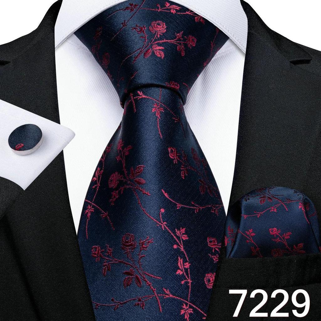 Conjunto de gravata masculina de seda, bolso, abotoaduras quadradas, opcional, festa de casamento, estudante