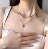 3D Heart Pendant with Letters: Double Layer Stackable Titanium Steel Necklace for Women