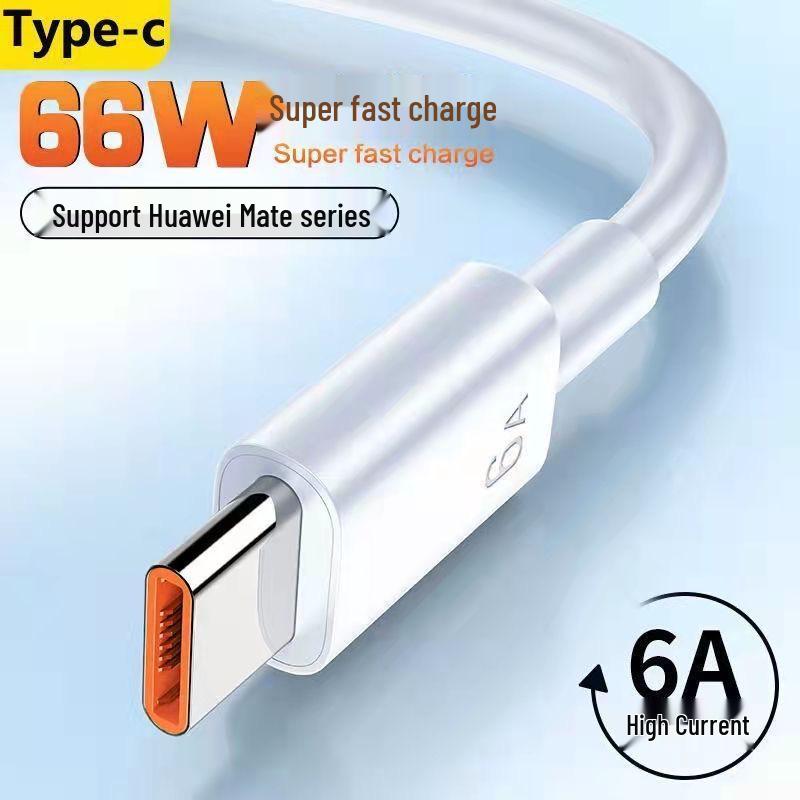 Cablu USB-C cu Încărcare Ultra-Rapidă 6A pentru Dispozitive Huawei, Xiaomi, VIVO, Android și Apple.