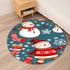 Christmas Snowman Printed Round Rug Carpet Chair Rug Area Rug Entryway Doormats,for Office Chair Living Room Bedroom Kitchen Room.