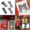Durable Polyester Christmas Ribbon Strips For DIY Crafts Gift Packaging Tree Decorations Classical Black White Design