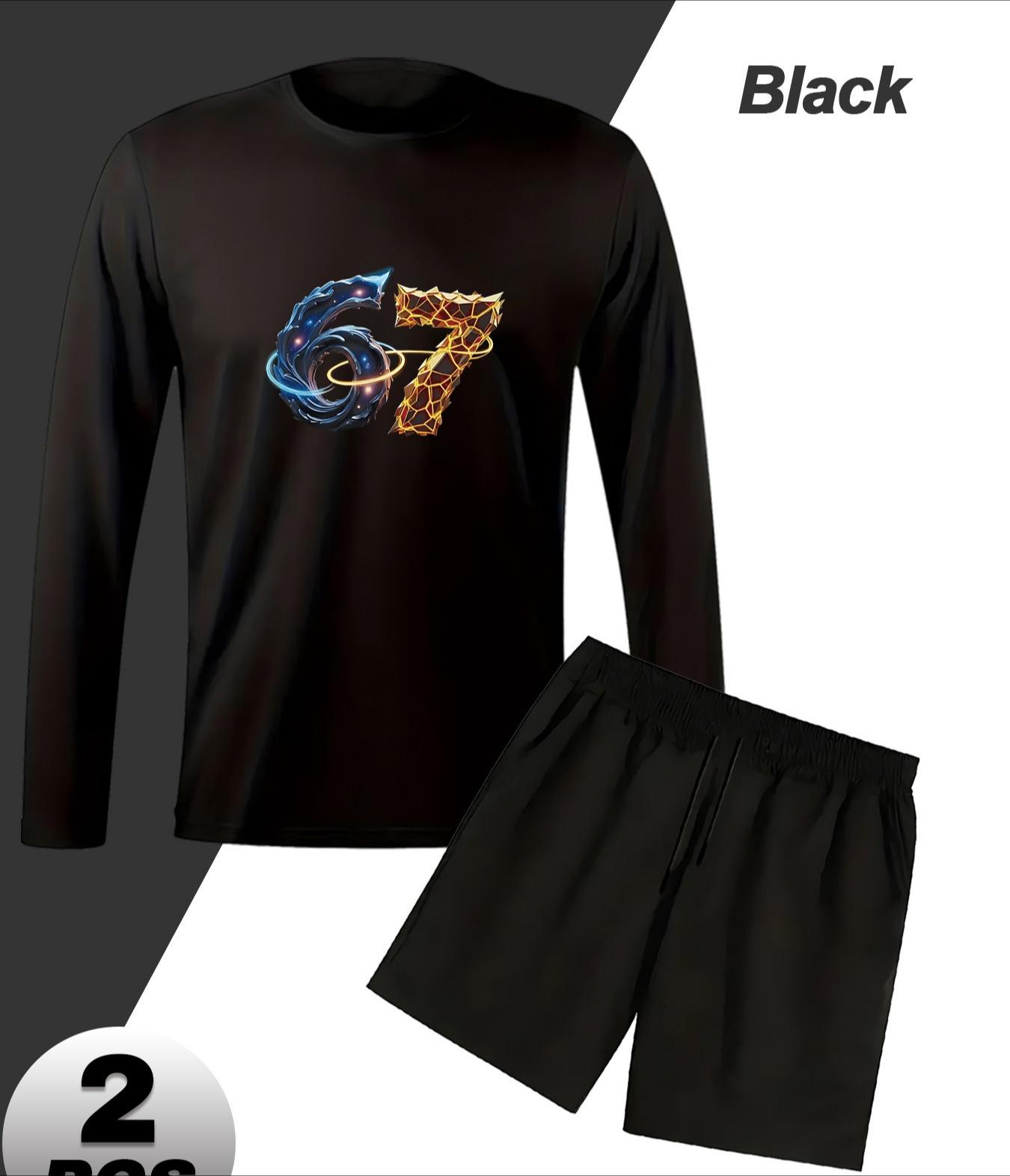 

Couples Long Sleeve & Shorts Outfit, Matching Design & Cozy XXL чорний