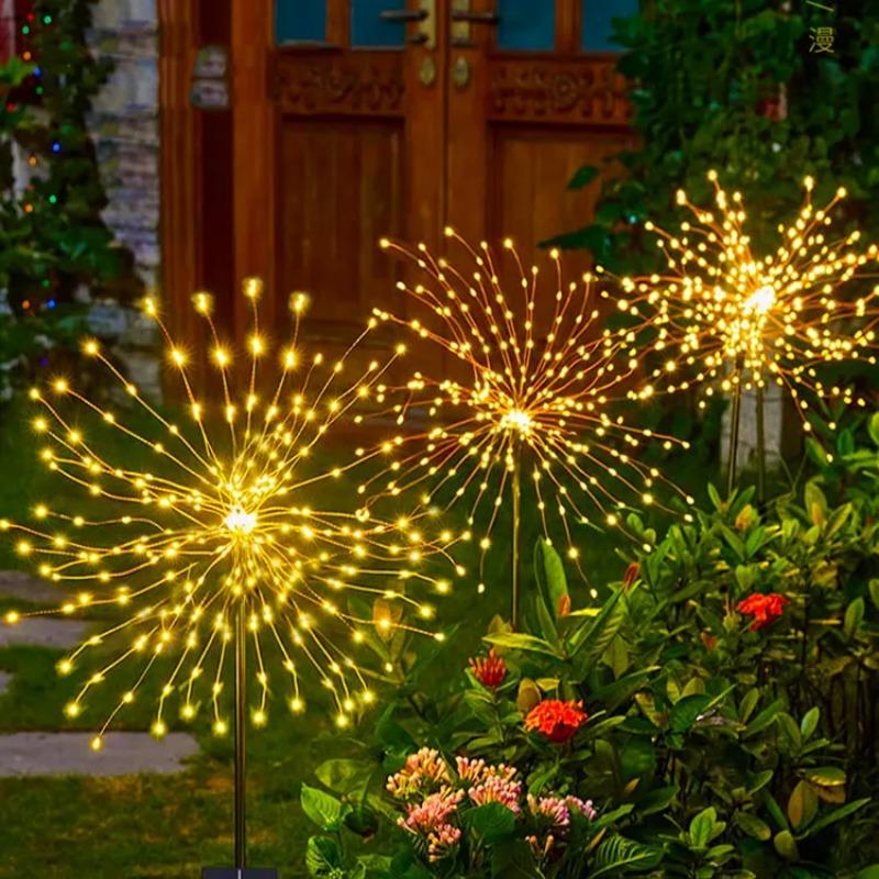 Solar Firework Lights Powered Garden Lighting Outdoor Landscape Lights 200 LED Firework Lawn Lamps Garden Path Decoration