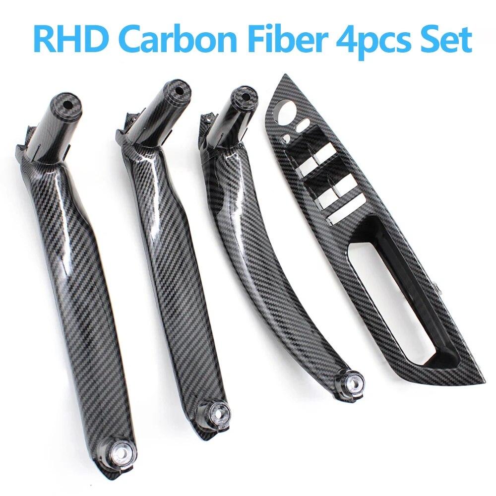 LHD RHD 4-teiliges Set Türfensterschalterblende Armlehnen-Zuziehgriffabdeckung Zierleiste Für BMW X5 X6 E70 E71 E72 2007-2014
