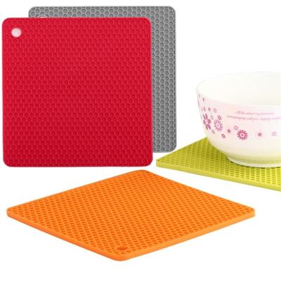 Sous-verre Carré Nid d'Abeille Isolation Thermique Antidérapant Tapis en Silicone Anti-brûlure Sous-verres pour Tasse à Eau Fournitures de Cuisine