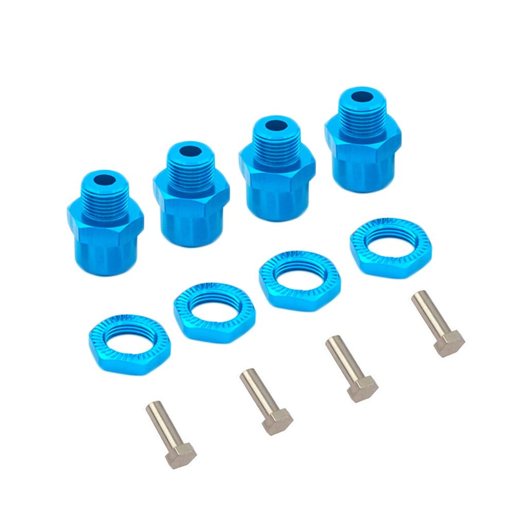 4PCS Aluminum Alloy Hex Adapter 12mm To 17mm Wheel Hex Hubs Adapter Extension Conversion Nuts for 1/10 RC Car Upgrade 1/8 Tires