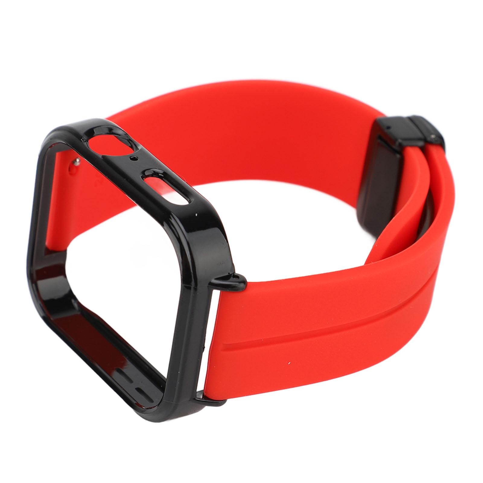 

Silicone Magnetic Watch Band with Black Bumper Case for Watch Fit 3 Quick Release Folding Magnetic Buckle Watch Strap