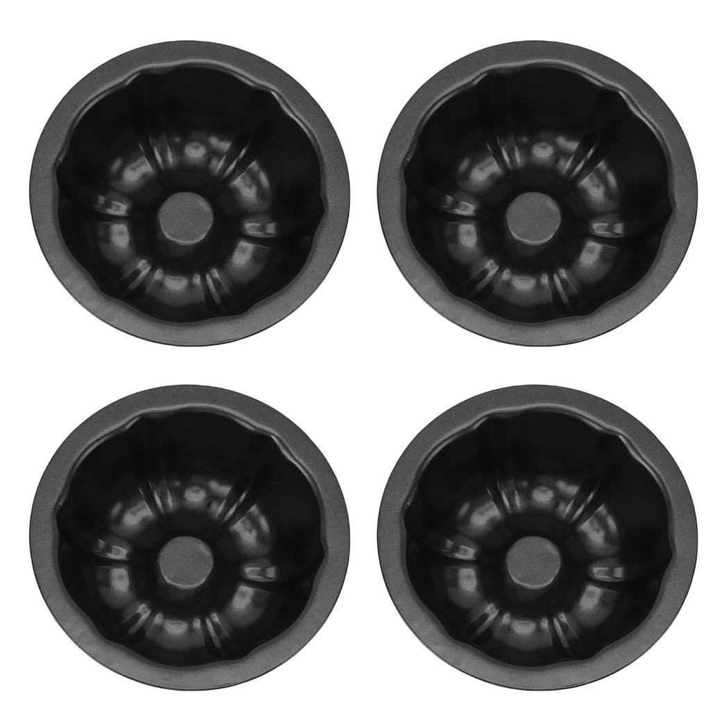 4Pcs Mini Flan Mold Round Pudding Baking Nonstick 4in Pumpkin Cake Pans for Bakery