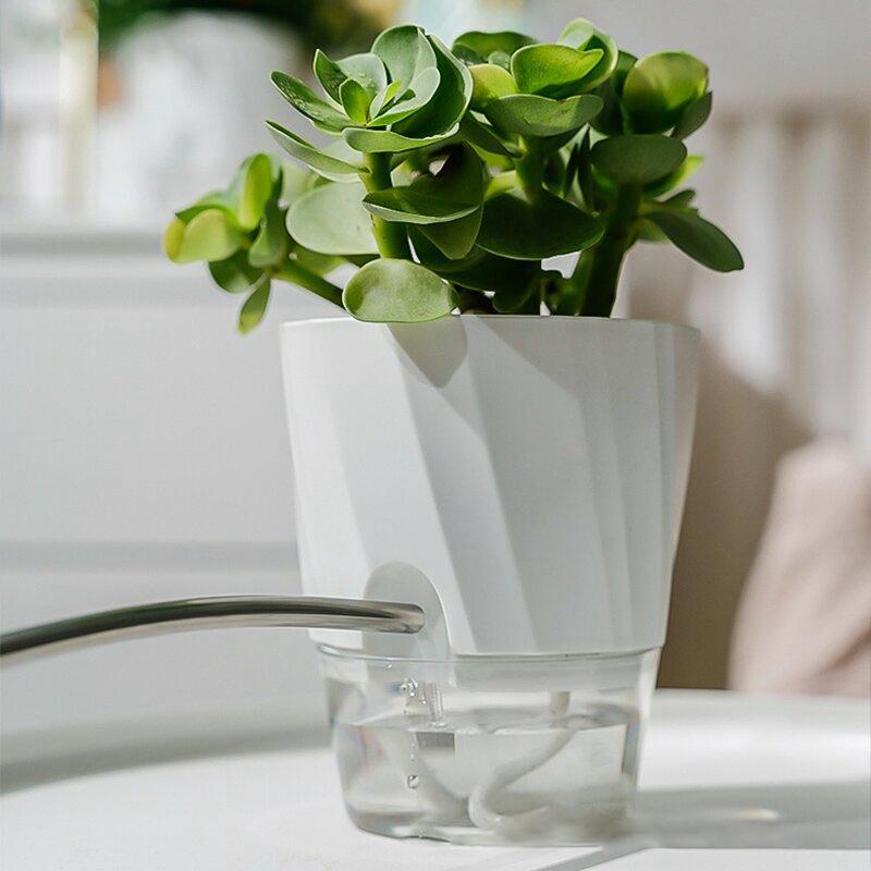 Self Watering Hydroponic Flowerpot Pots For Plants Garden Pots Double Layer Flower Pot With Water Inlet Plastic Potted Planter