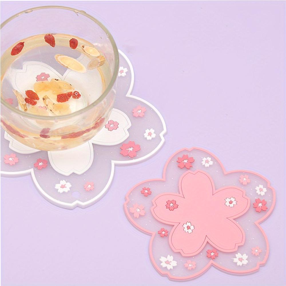 Cherry Blossom Coaster Tea Cup Mat Coaster Insulation Table Mats for Tea Milk Mug Drink Cup Coasters 1PC Mat