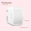 4L AC/DC Heating And Cooling Refrigerator Beauty Makeup Skincare Refrigerator Multifunctional Car Mini Mirror Fridge