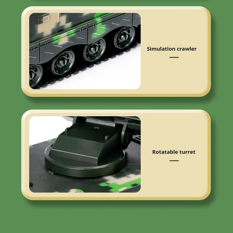 New 2.4G RC Battle Tank Military Simulation Track Missile Launcher Electronic Sound and Light Remote Control Toy Children Shooting Boys Gift