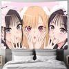 Large Kawaii Pretty Girl Marin Kitagawa Tapestry Wall Hanging Wall Rugs Dorm Decor Blanket Camping Decoration Tapestry