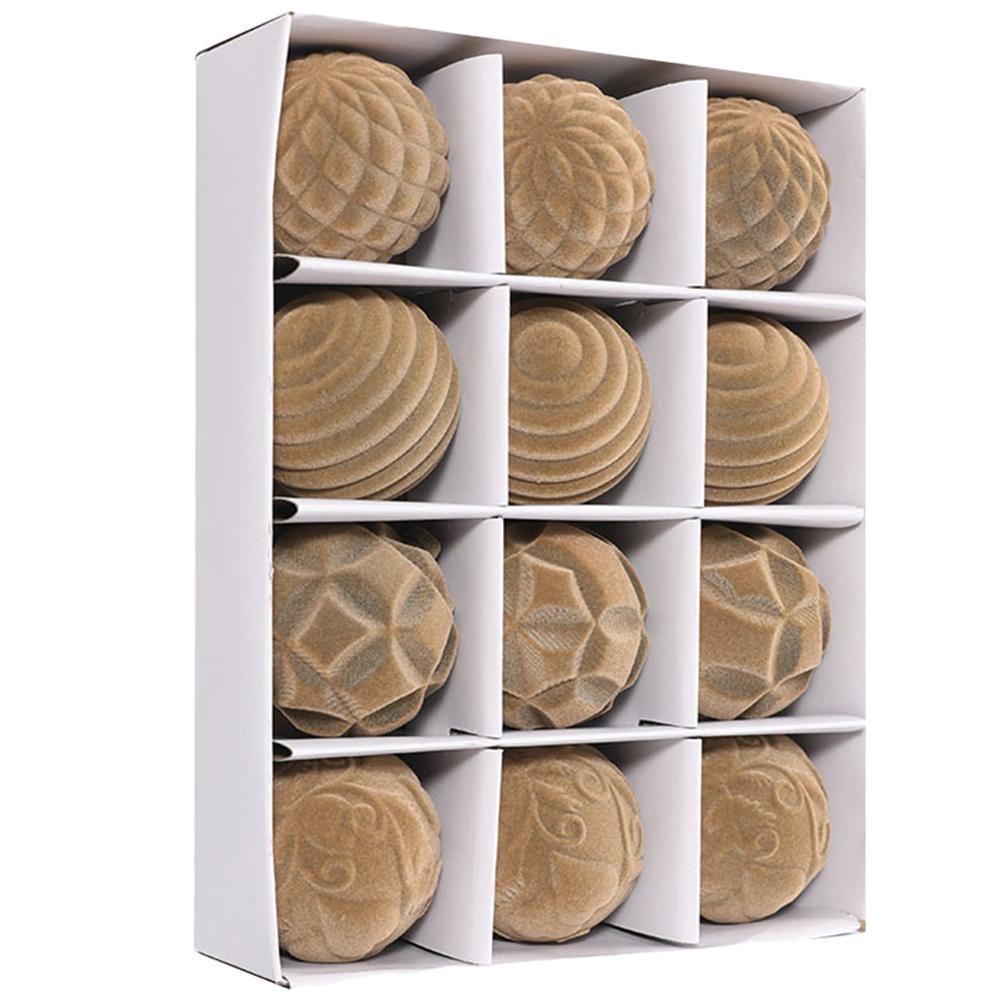 

Festive 12PCS 6CM Christmas Ball Ornaments for Weddings and Parties Brown