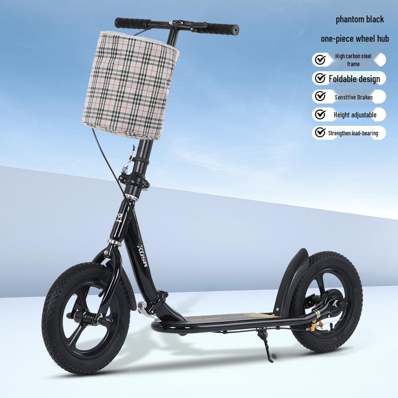 Folding Two-Wheel Scooter for Teens & Adults with Handbrake