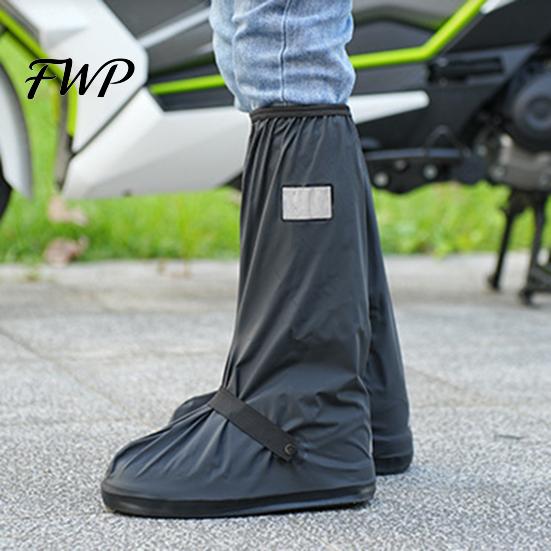 Rain Shoe Protectors 1 Pair Waterproof Covers, Reusable Boot Cover Anti-slip Covers with Side Zipper, Reflector, Anti-Slip for Men Women Large Opening
