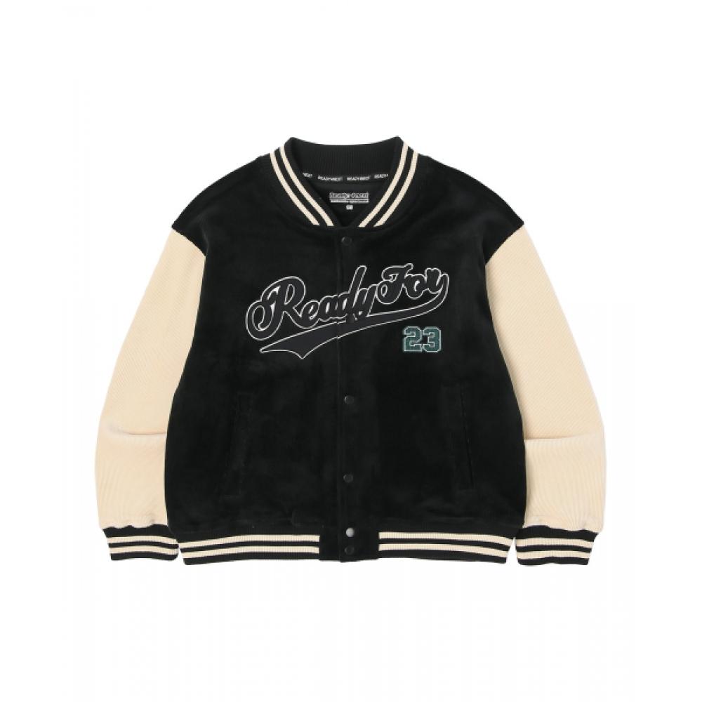 

Ready4next Women S Ribbed Velour varSity Jumper Black 90(S)