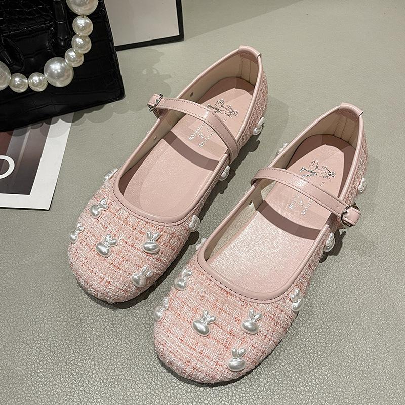 Round head simple small fragrant style gentle Mary Jane shoes women's 2025 new spring French with skirt shallow mouth single shoes